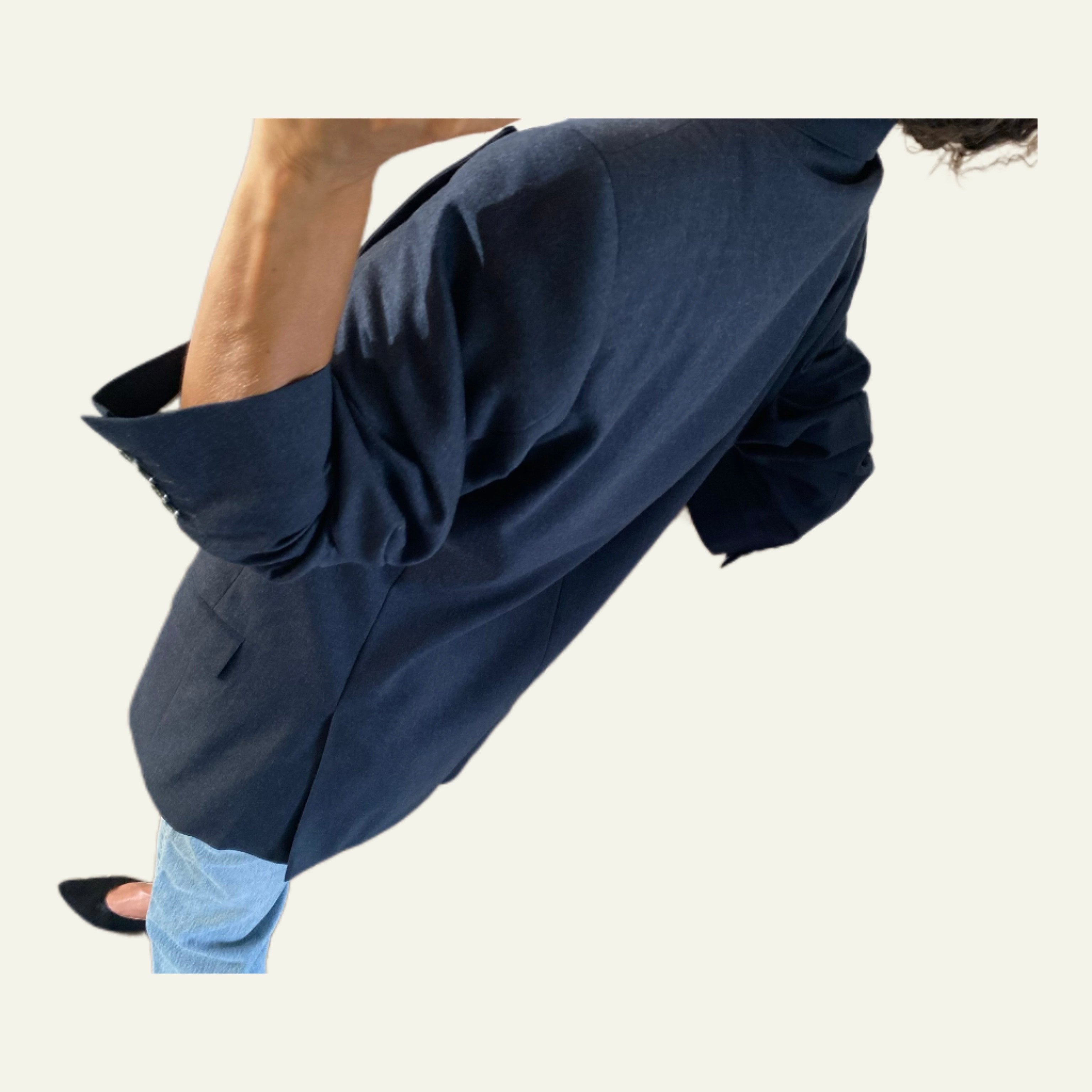 LUXE Men’s Blazer “YSL blue gray” & Vintage Bracelet Duo