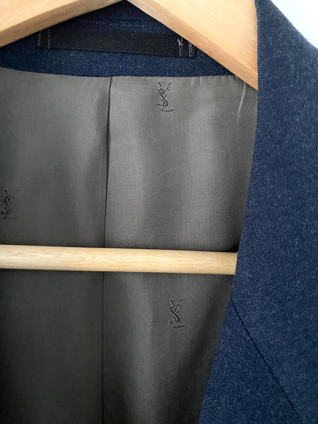 LUXE Men’s Blazer “YSL blue gray” & Vintage Bracelet Duo