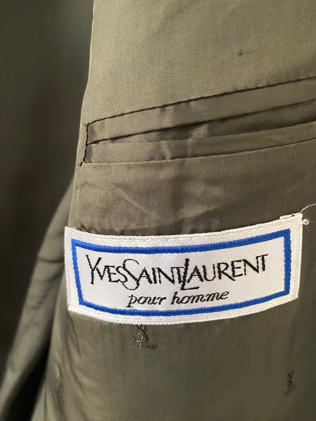 LUXE Men’s Blazer “YSL blue gray” & Vintage Bracelet Duo