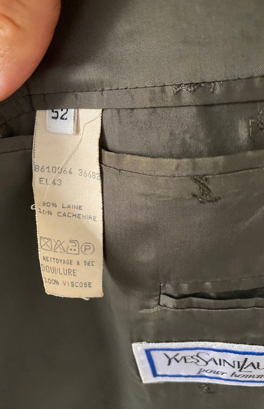 LUXE Men’s Blazer “YSL blue gray” & Vintage Bracelet Duo