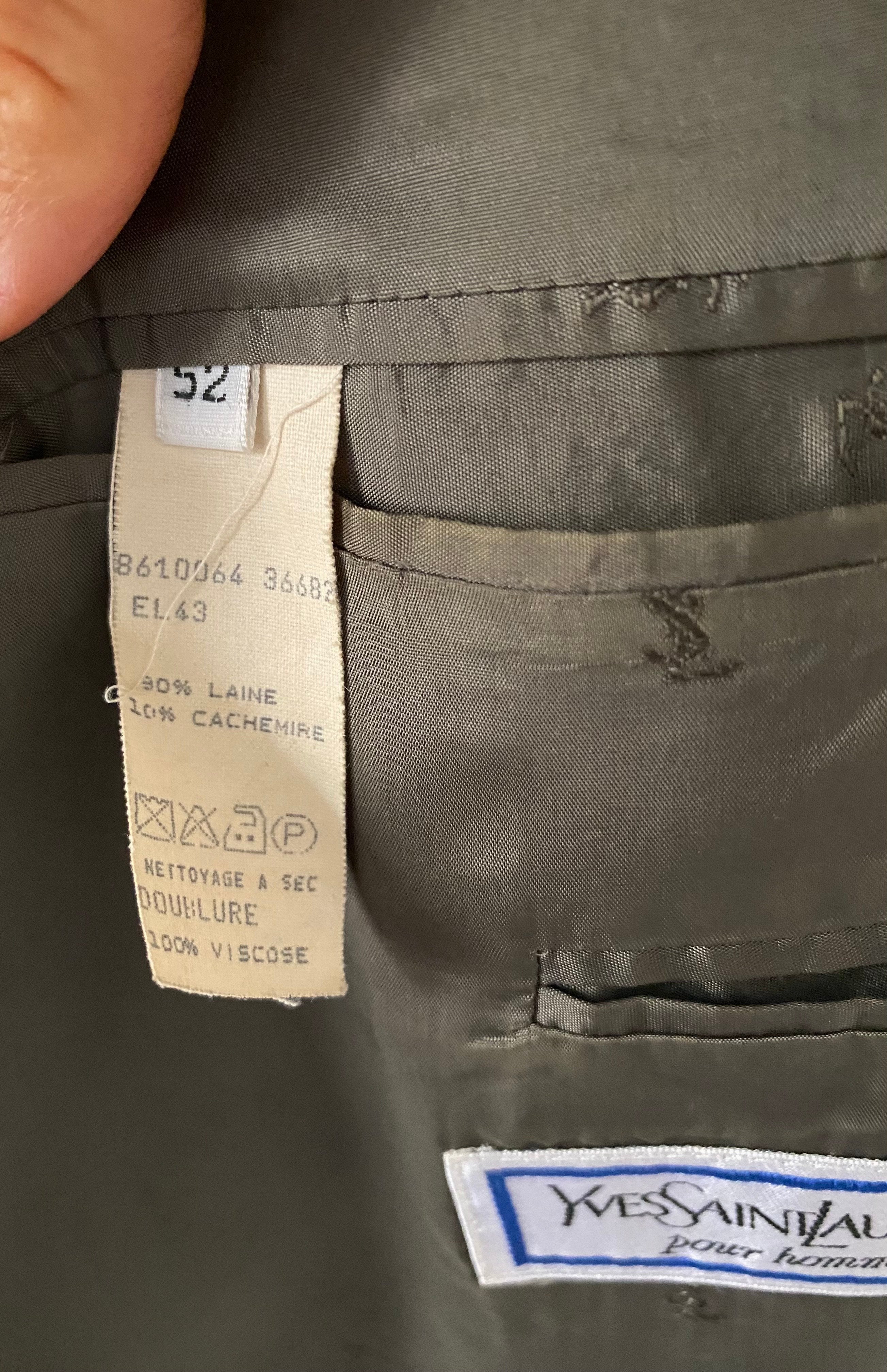 LUXE Men’s Blazer “YSL blue gray” & Vintage Bracelet Duo