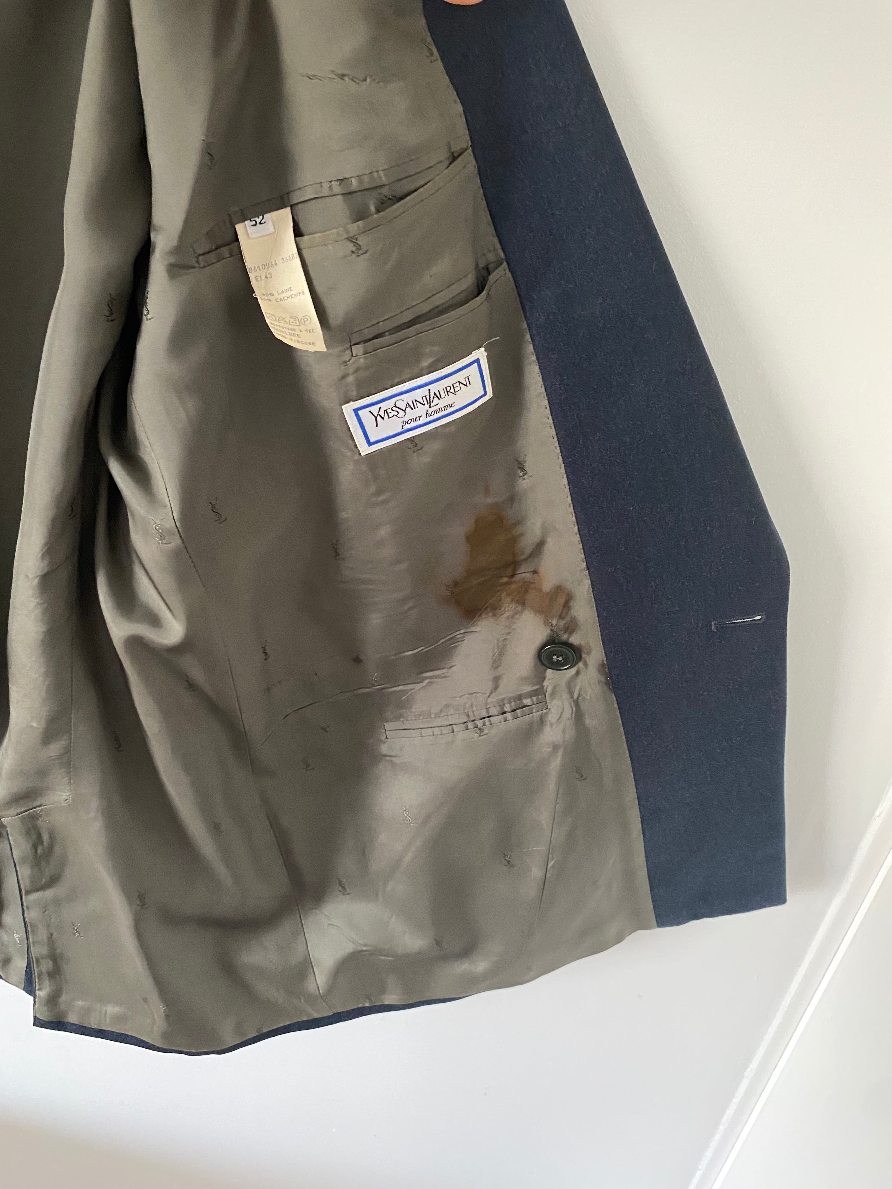 LUXE Men’s Blazer “YSL blue gray” & Vintage Bracelet Duo