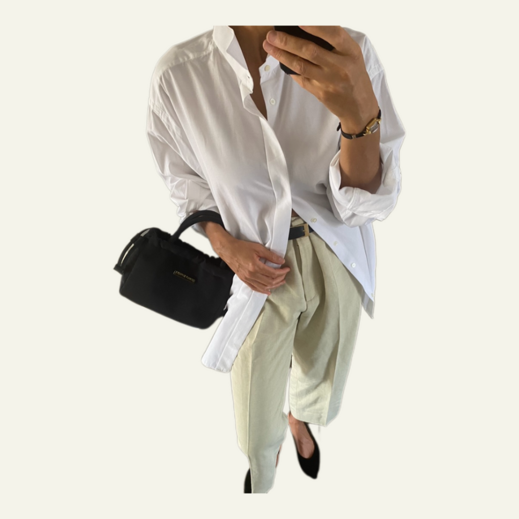 Duo Chemise blanche Homme & Boucles d’oreilles « Léopard » vintage