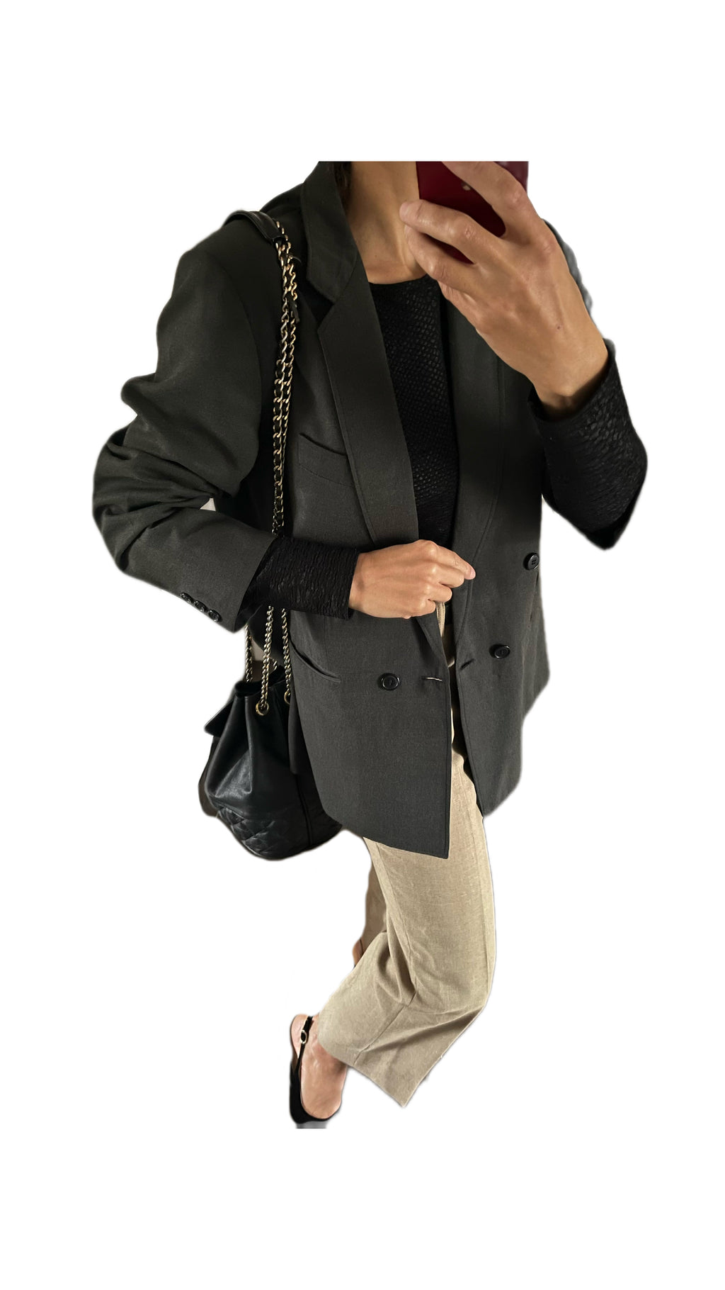 Duo Blazer Homme LUXE YSL vintage   & Sac « seau» matelassé cuir vintage 