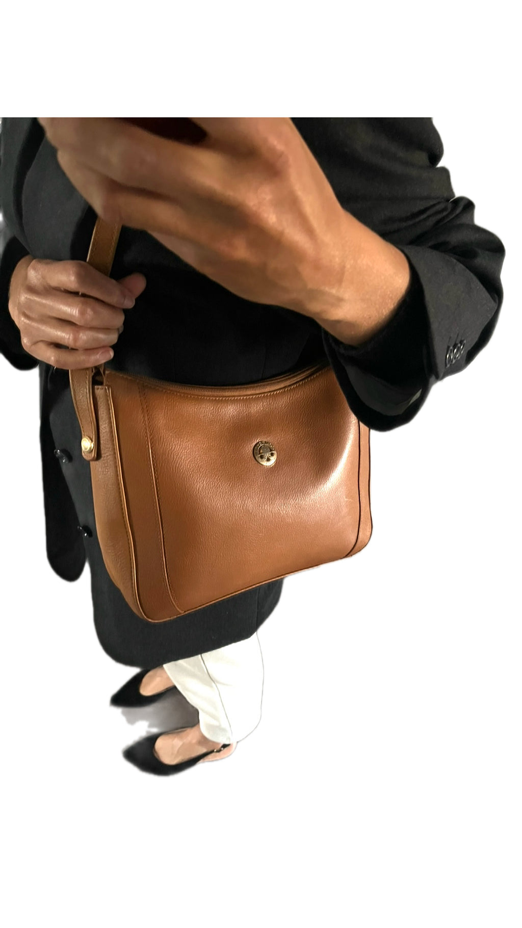 Duo Blazer Homme LUXE Azzaro  & Sac cuir «  Pourchet Fauve  »