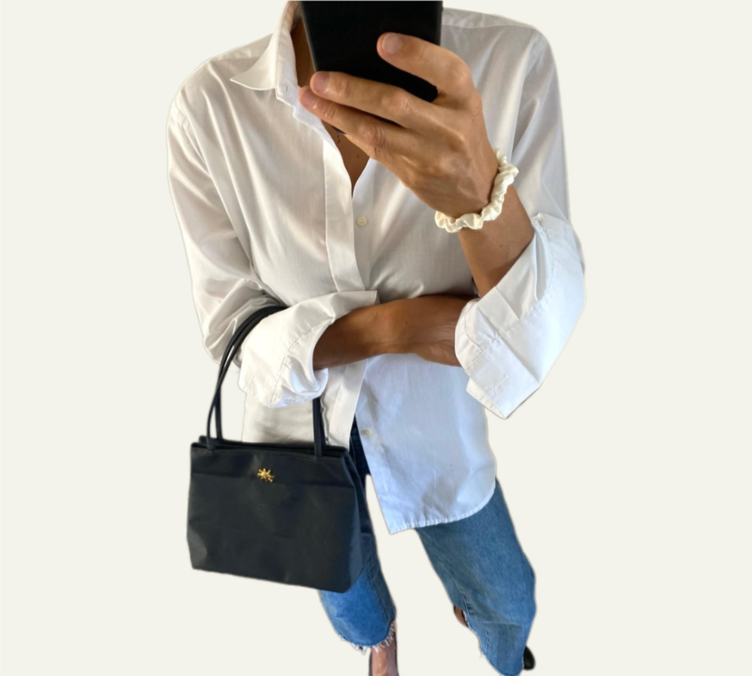 Men's White Shirt (with Cuffs) & "Sun" Bag  Duo