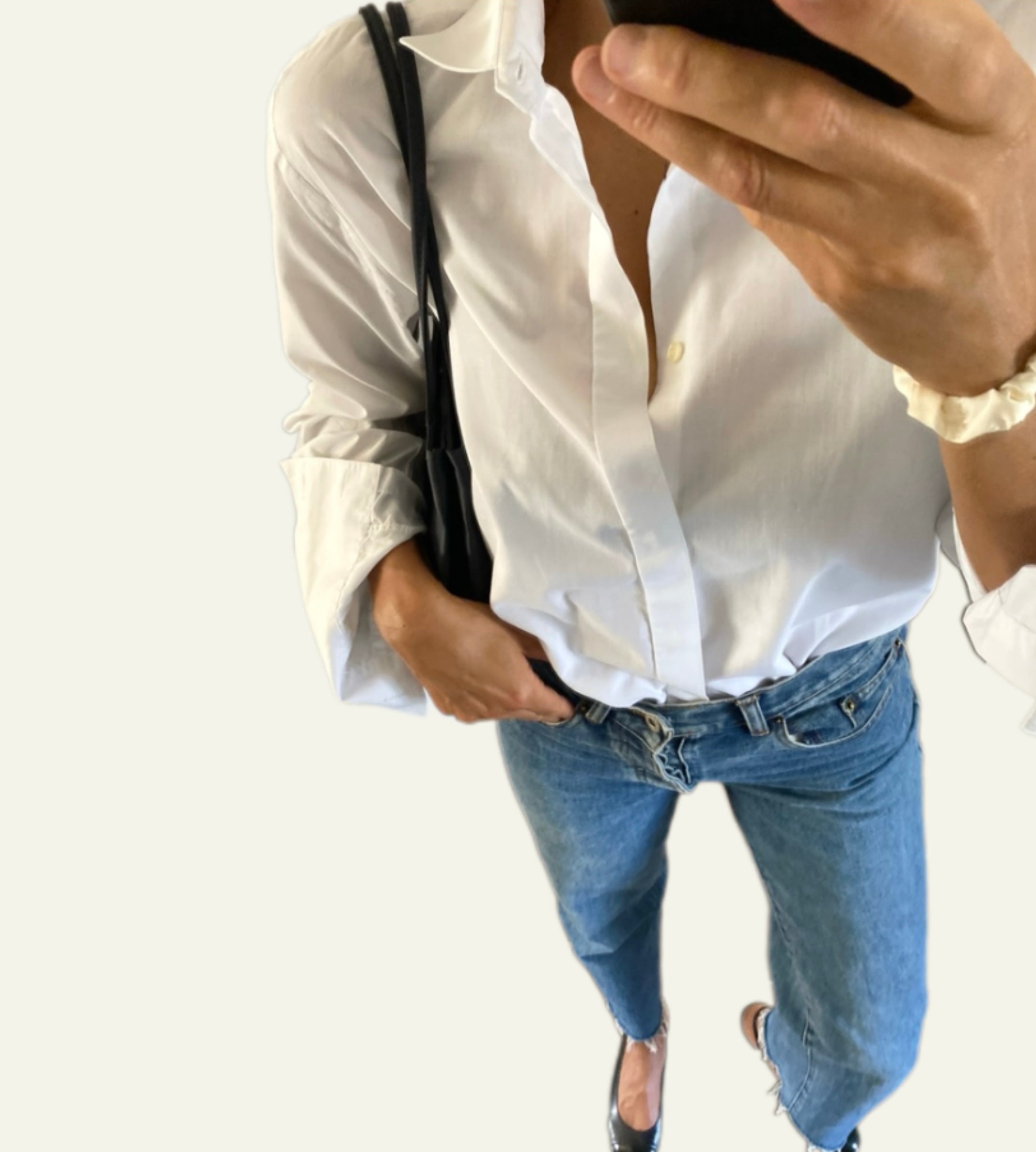 Men's White Shirt (with Cuffs) & "Sun" Bag  Duo