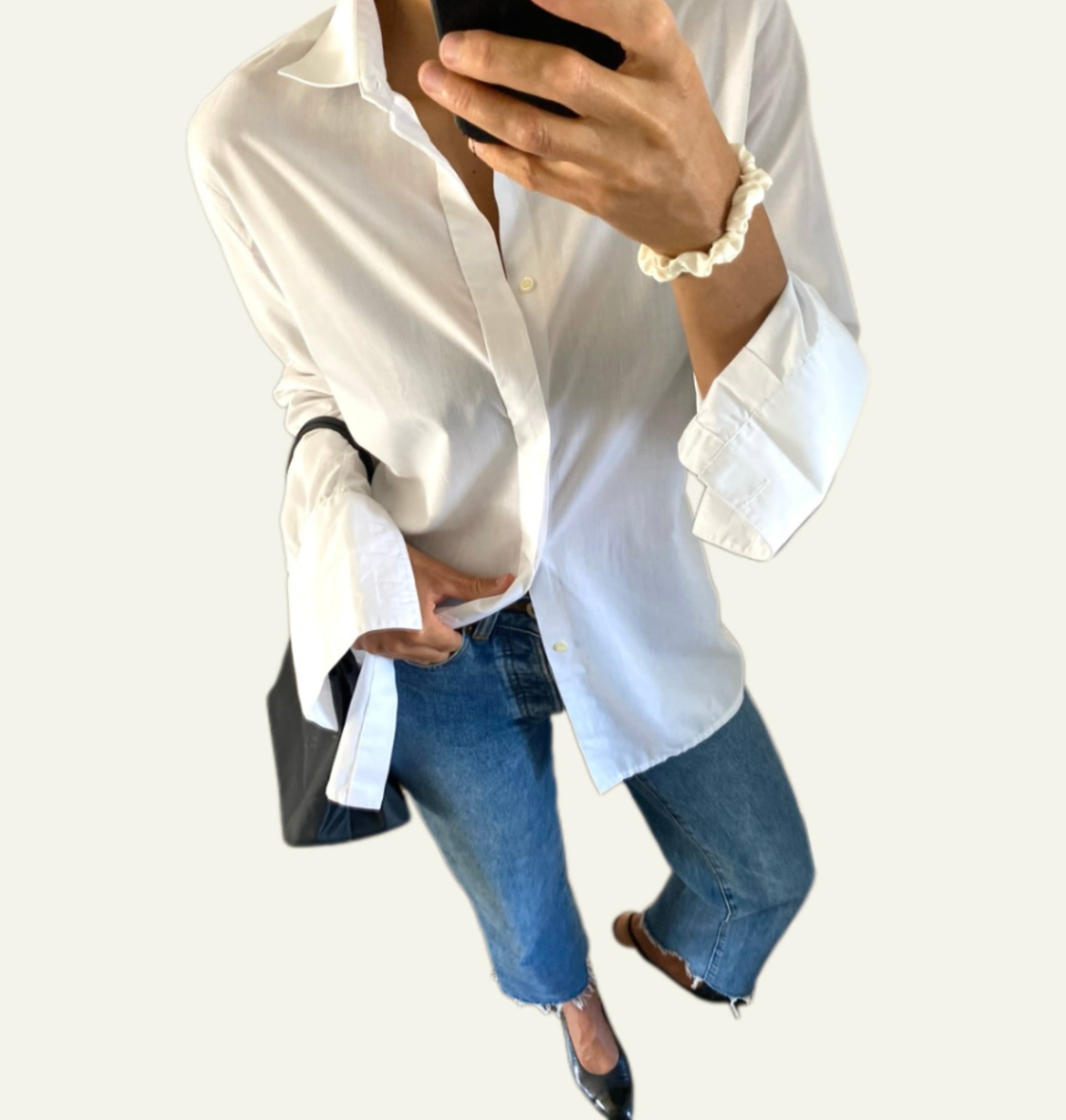 Men's White Shirt (with Cuffs) & "Sun" Bag  Duo
