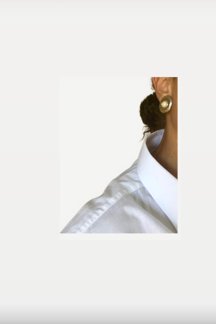 Duo Chemise blanche Homme oversize (+ Manchettes)  & Boucles d’oreilles « Donut’s»