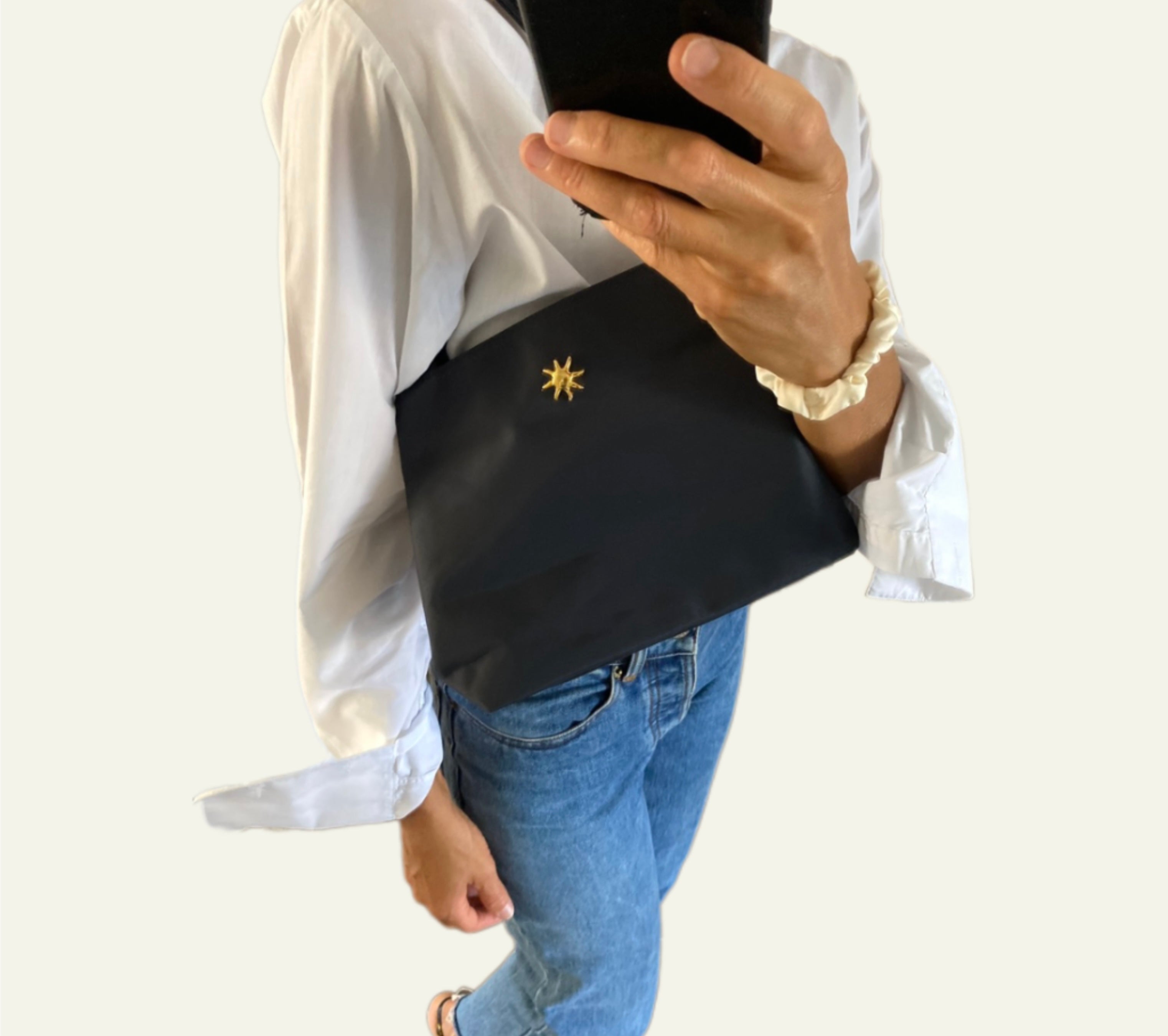Men's White Shirt (with Cuffs) & "Sun" Bag  Duo