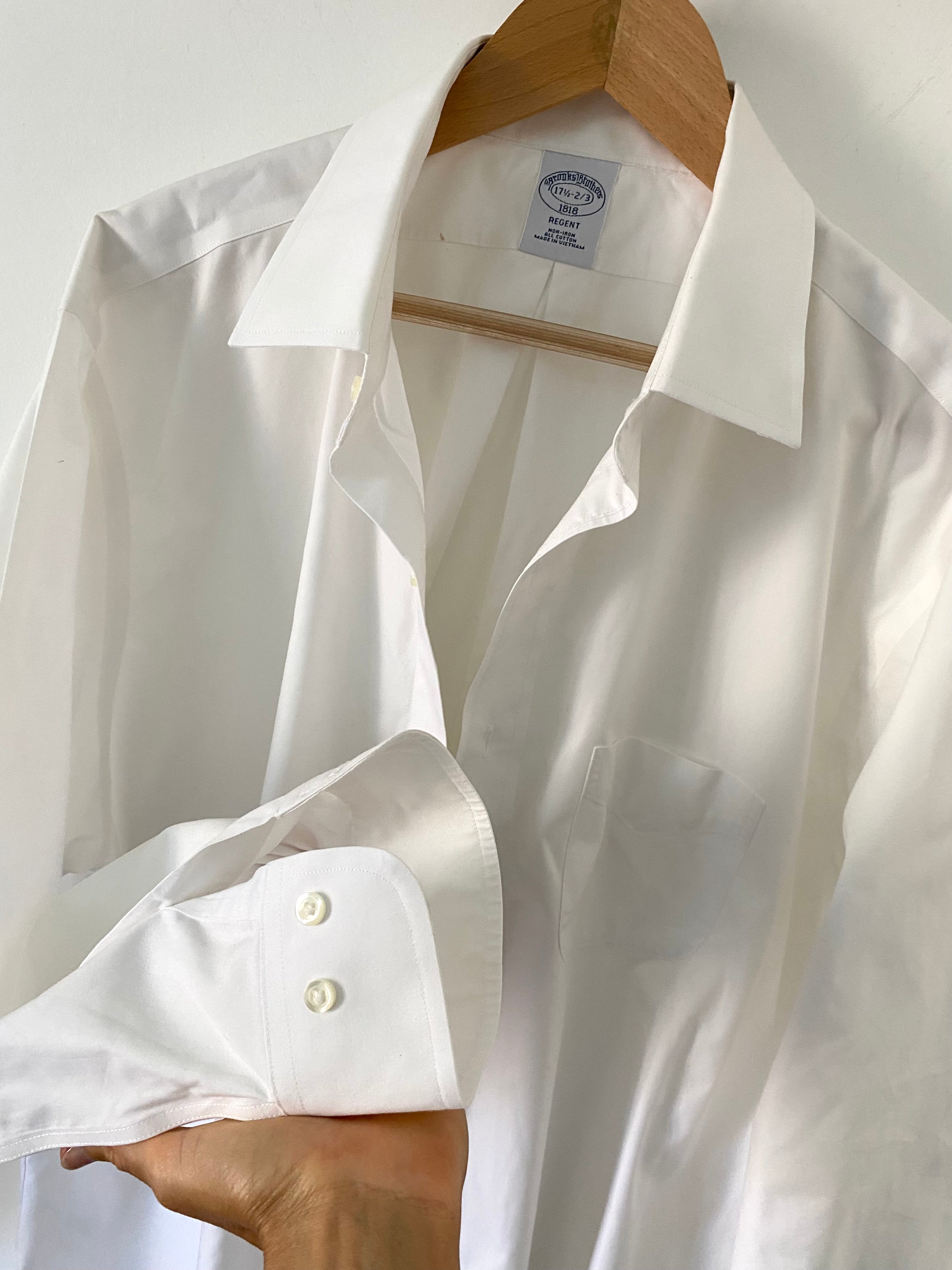 Duo Chemise blanche Homme oversize & Sac  « Cuir tresse » vintage