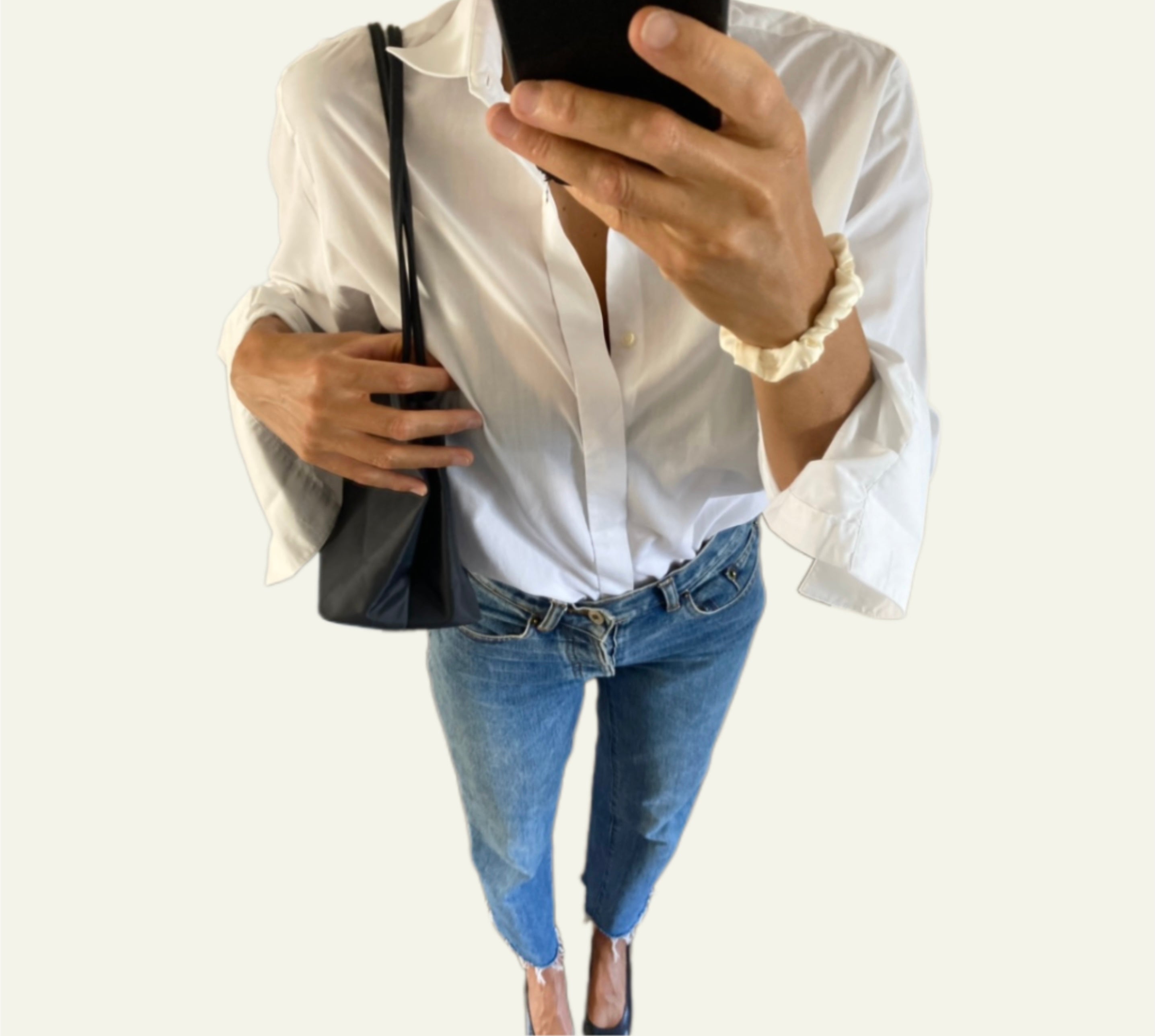 Men's White Shirt (with Cuffs) & "Sun" Bag  Duo