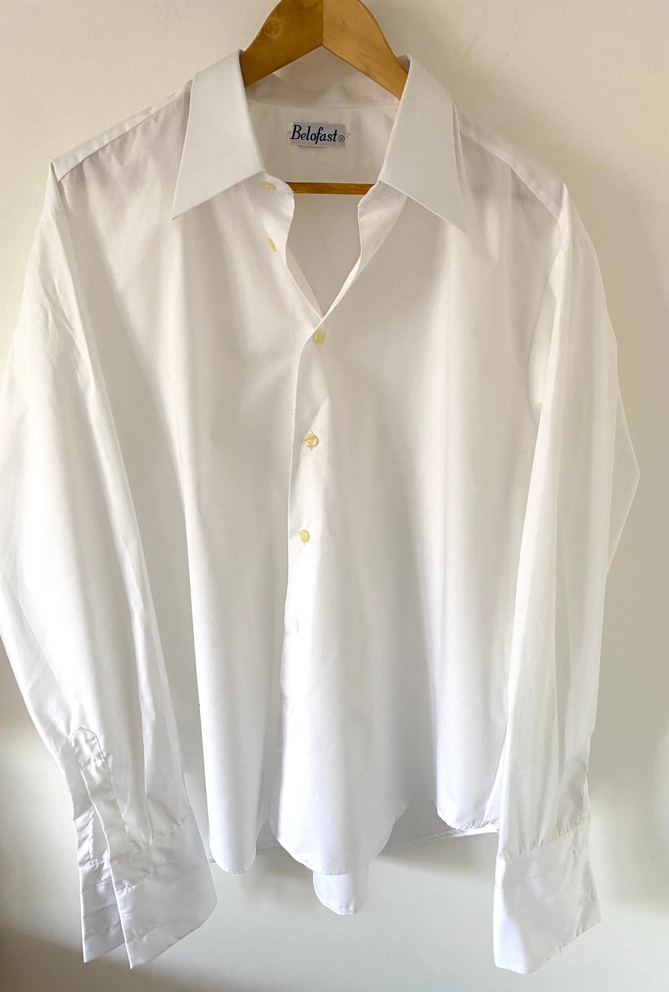 Men's white shirt (+ cuffs) & vintage "Gala" earrings Duo