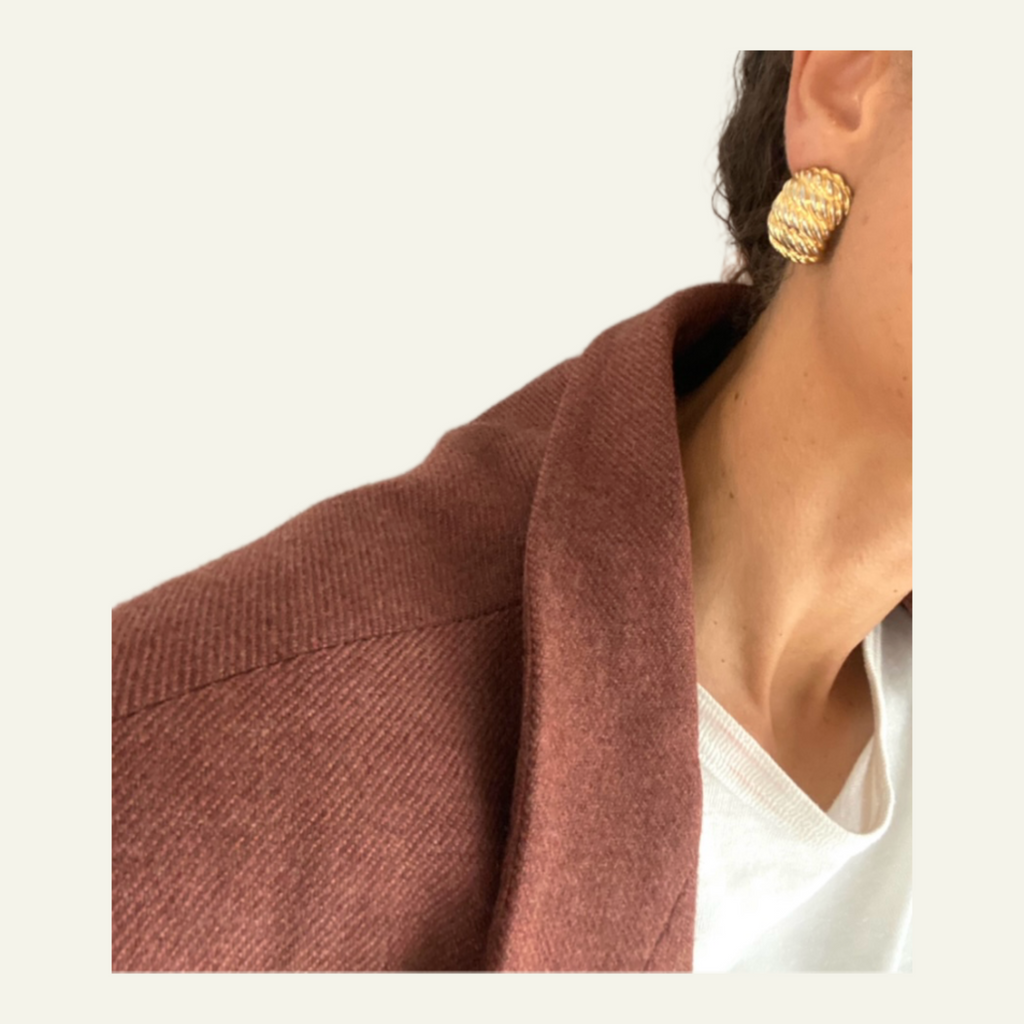 Duo Blazer Homme EDITORIAL ( super Oversize) & Boucles d’oreilles « Escargot  »